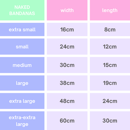 pet bandana size chart