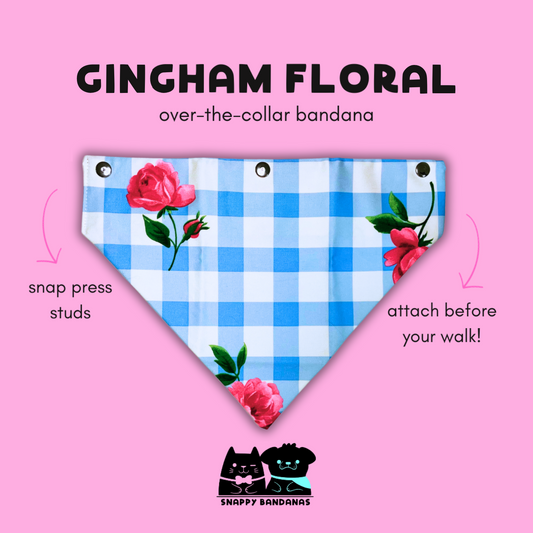 gingham floral pet bandana dog bandana cat bandana