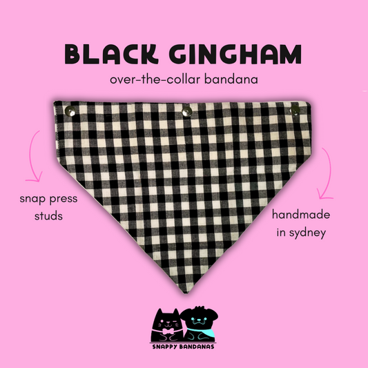 black gingham pet bandana dog bandana cat bandana