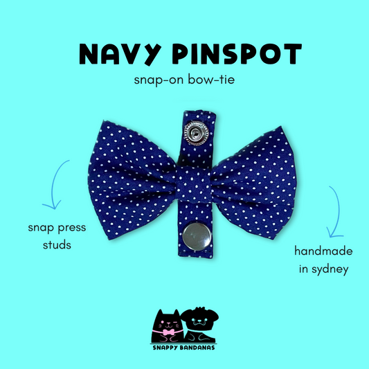 navy pinspot bow tie