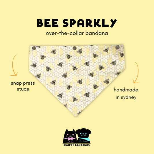 glitter bee honeycomb pet bandana dog bandana cat bandana