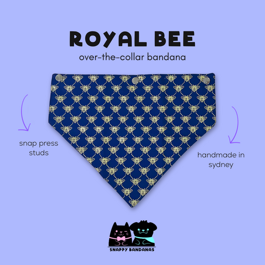 gold bee navy pet bandana dog bandana cat bandana